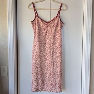 Vintage Velvet Trim Floral Dress